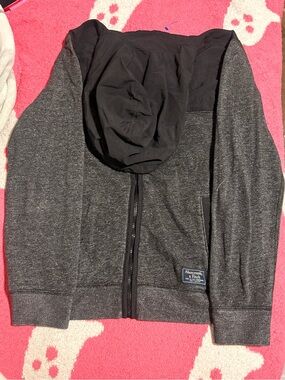 2010’s Abercrombie & Fitch Charcoal Gray Zip-Up Hoodie with Black Hood